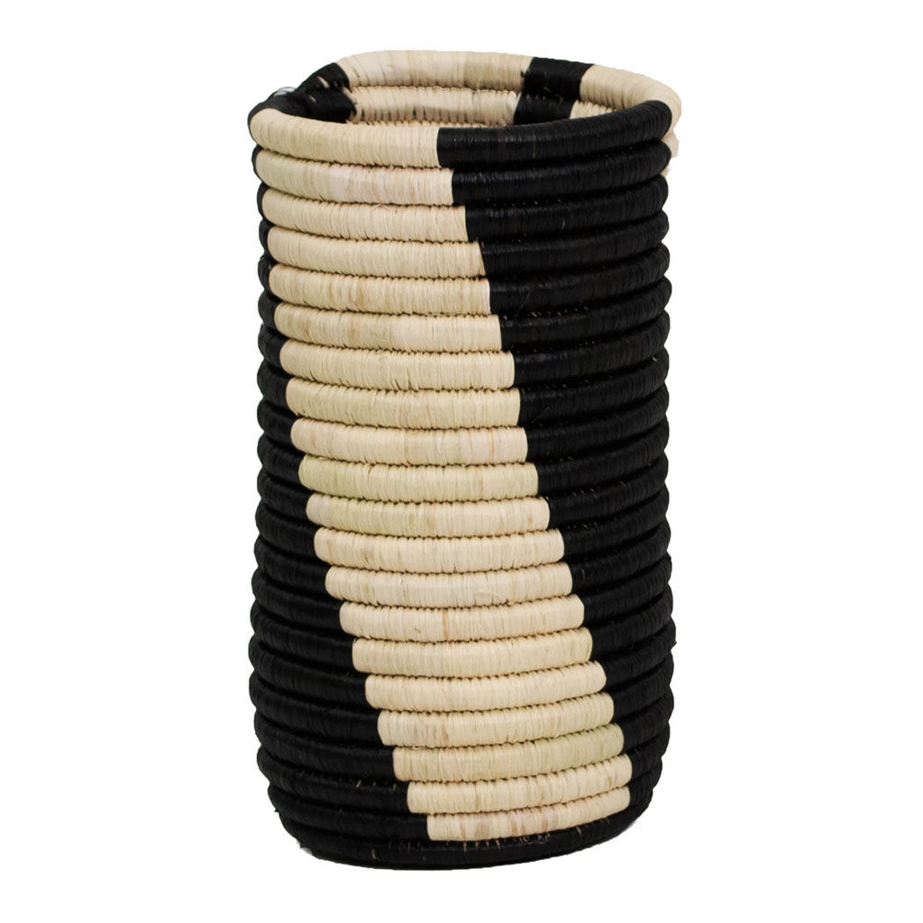 Black Swirled Vase — view 1